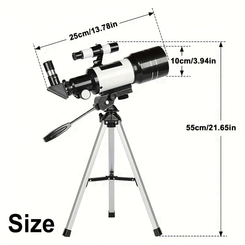 Telescopio Astronomico 150X, Apertura 70mm per Adulti - Perfetto per Campeggio, Osservazione Naturalistica, Educazione ed Esplorazione - Il Miglior Telescopio per Principianti, Regalo Ideale per Uomini e Famiglia