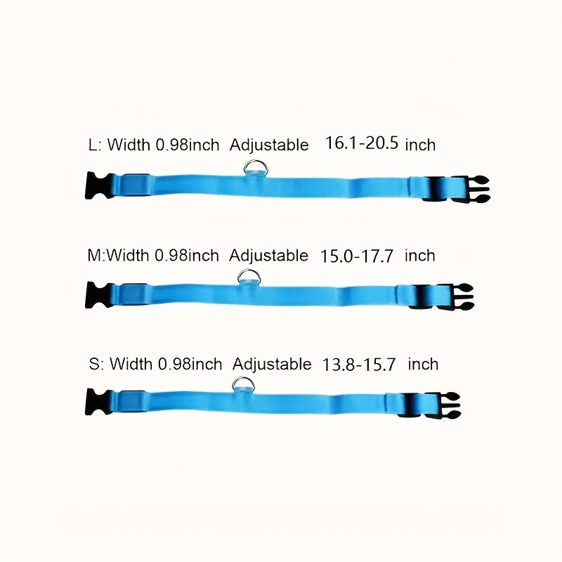 Collare Luminoso Regolabile per Cani - Collare Fluorescente a Righe per la Sicurezza Notturna e Passeggiate al Buio