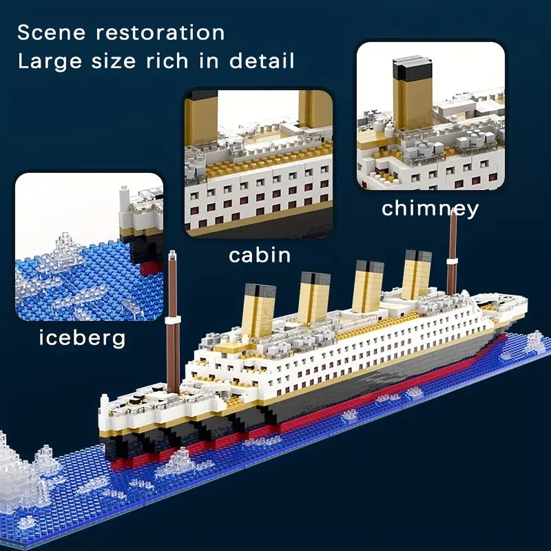 Titanic Mini Blocchi da Costruzione - Modello Barca Educativo Fai da Te