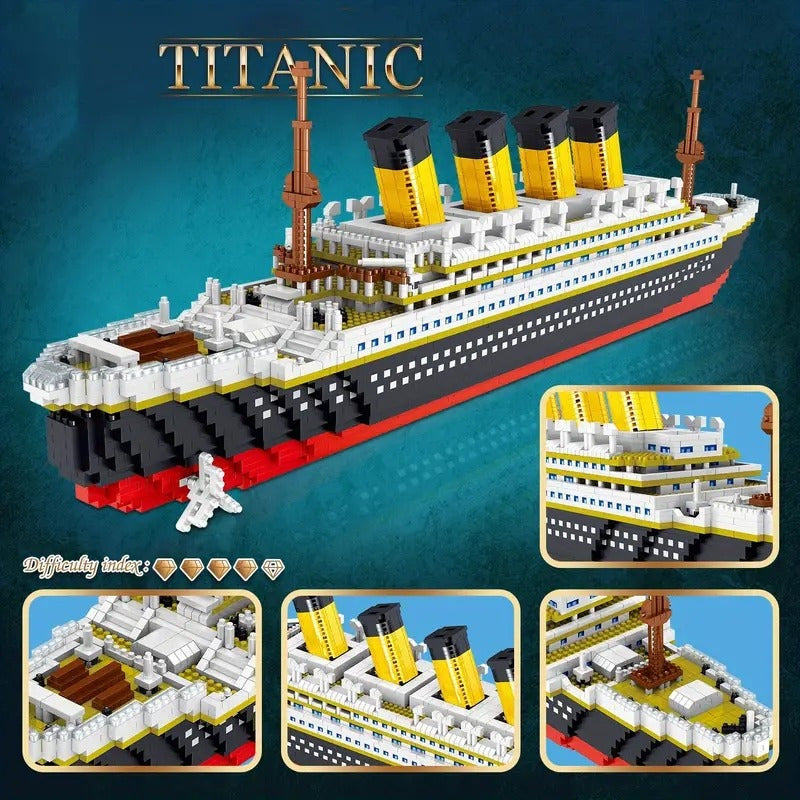 Titanic Mini Blocchi da Costruzione - Modello Barca Educativo Fai da Te