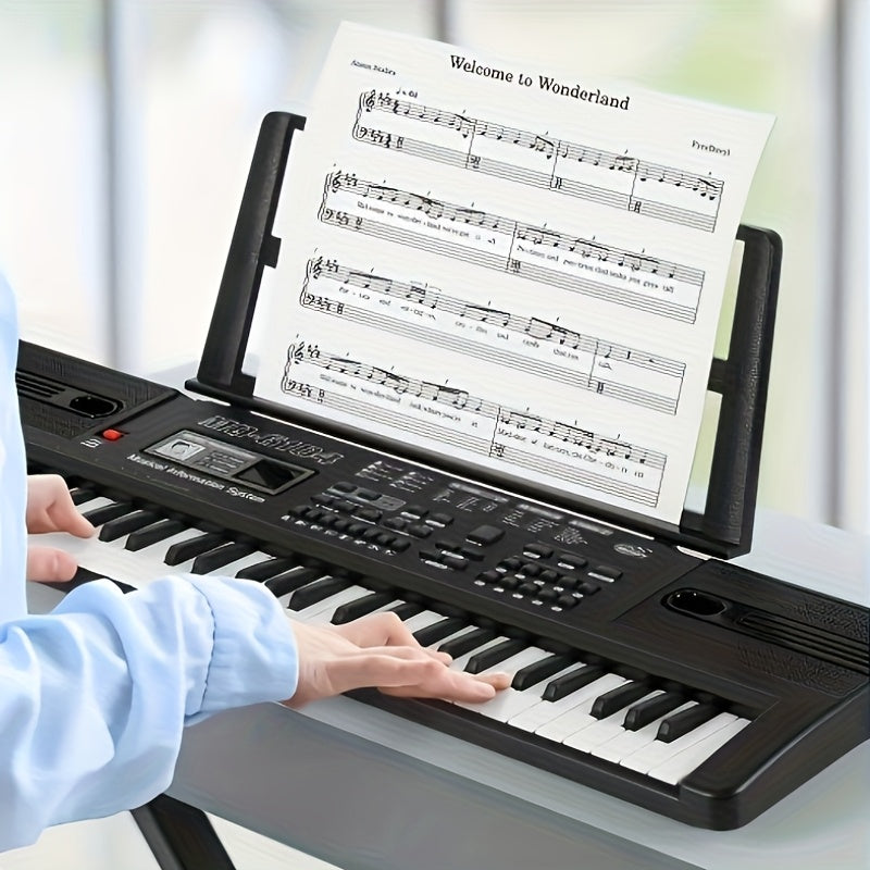 Pianoforte Digitale Portatile 61 Tasti con Microfono Integrato - Piano Elettrico Full Size, Alimentazione USB/Batteria, Design Leggero e Compatto per Casa, Viaggio, Studio - Ideale per Principianti e Adulti