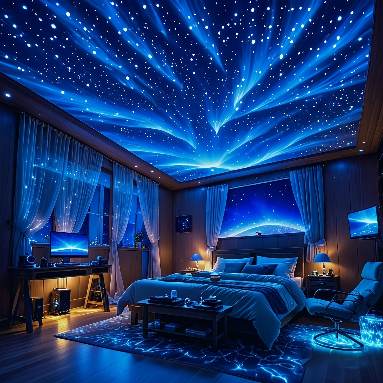 Lampada a Proiezione LED, Effetto Nebulosa con Alimentazione USB e Telecomando - Proiettore Galassia per Camera da Letto, Luce Notturna Ideale per Feste, Compleanni e Decorazione Casa