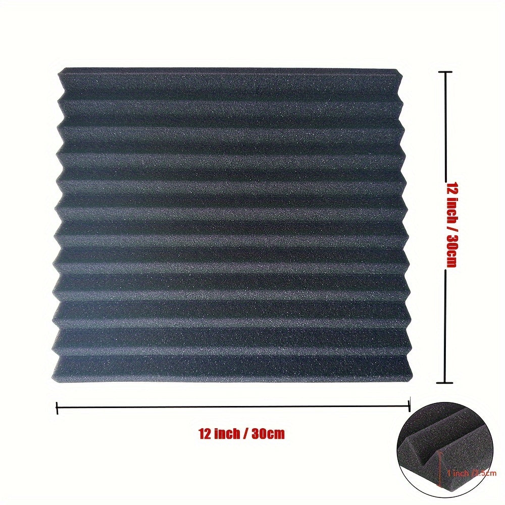 Pannelli Fonoassorbenti Adesivi Nano - 102 Pezzi 30,48cm x 30,48cm x 2,54cm - Schiuma Insonorizzante Nera per Studio di Registrazione e Home Theater