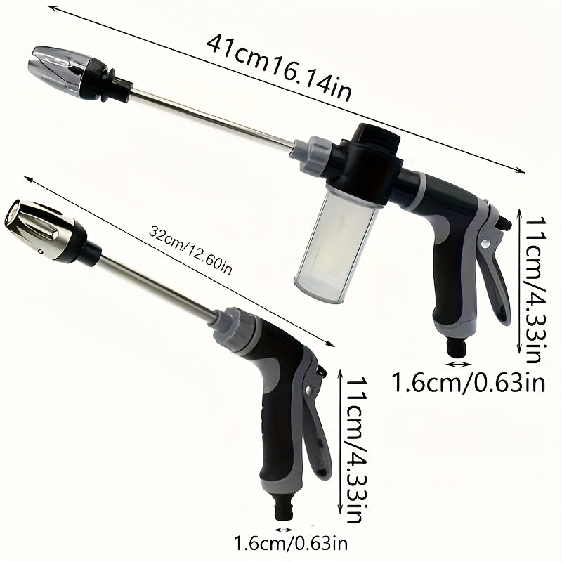 High-Pressure Car Cleaning Water Gun, 3/4 Inch, Garden Hose Nozzle, Watering Hose Sprayer, Home Cleaning Tool, Long Handle Spray Gun, Plastic Materia