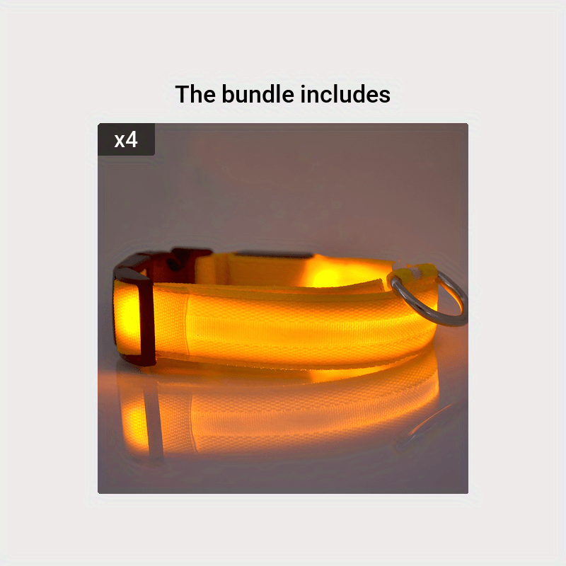 Collare Luminoso Regolabile per Cani - Collare Fluorescente a Righe per la Sicurezza Notturna e Passeggiate al Buio