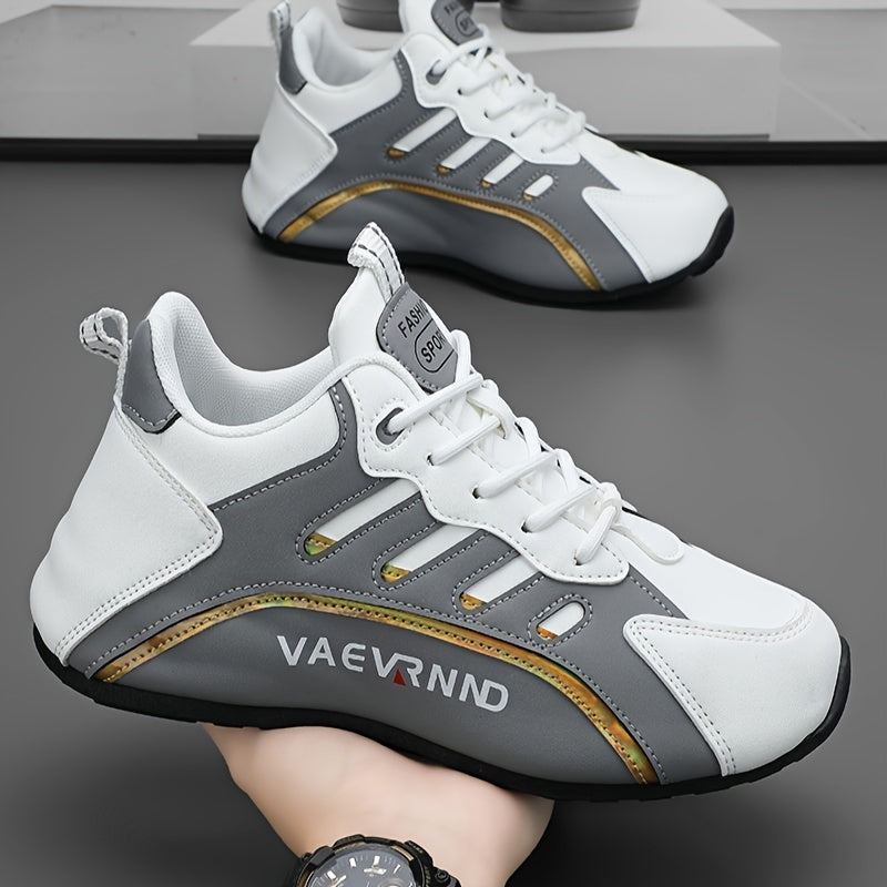 Sneakers Casual Basse Uomo & Donna - Scarpe in Tessuto Traspirante con Lacci, Colorazione Bianca e Nera con Accenti Verdi - Calzature Versatili per Tutte le Stagioni, Stile Sportivo e Moderno