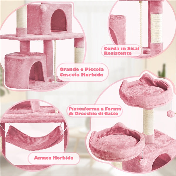 Albero per Gatti Multi-Livello 158cm | Tiragraffi con Amache e Piattaforme | Costoffs