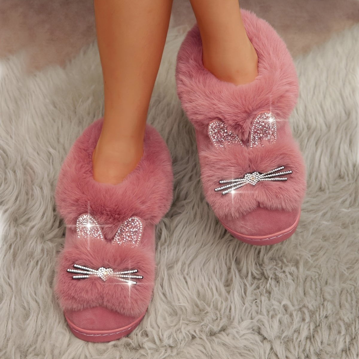 Pantofole Donna Peluche Coniglietto - Ciabatte Casa Eleganti