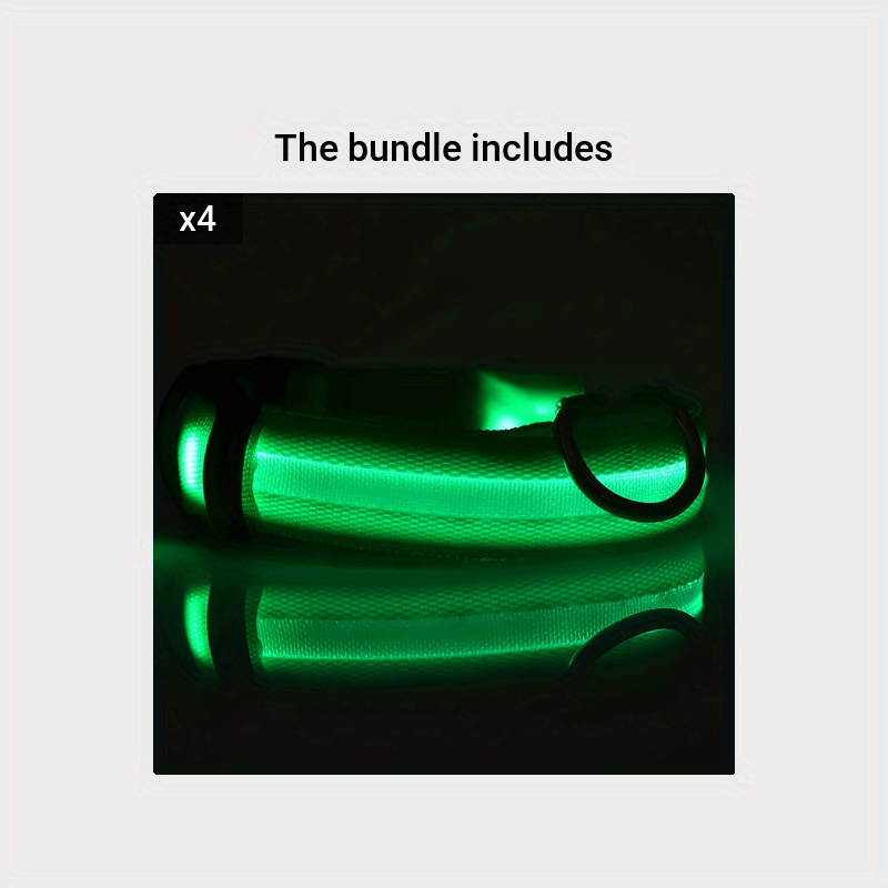 Collare Luminoso Regolabile per Cani - Collare Fluorescente a Righe per la Sicurezza Notturna e Passeggiate al Buio