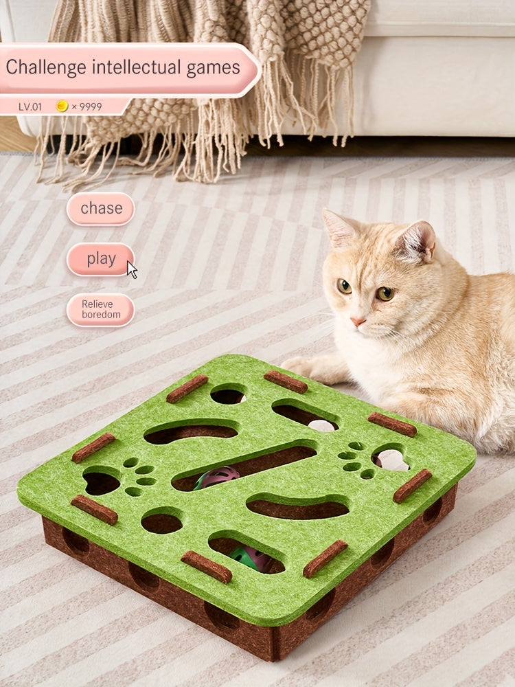Labirinto Interattivo per Gatti con Tiragraffi e 10 Giochi Puzzle