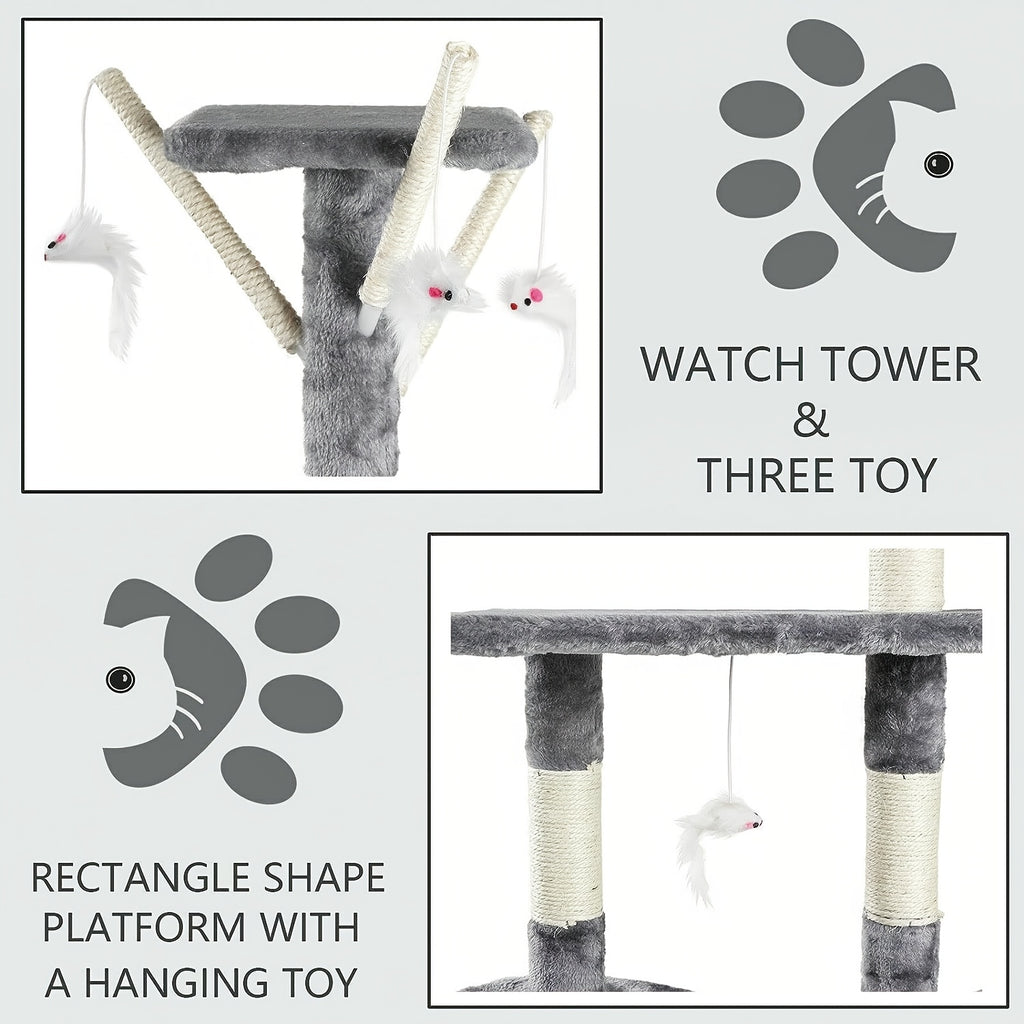 Torre Tiragraffi Multi-Livello 140cm - Centro Attività per Gatti