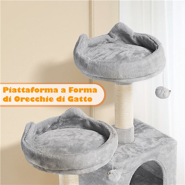 Albero per Gatti Multi-Livello 158cm | Tiragraffi con Amache e Piattaforme | Costoffs