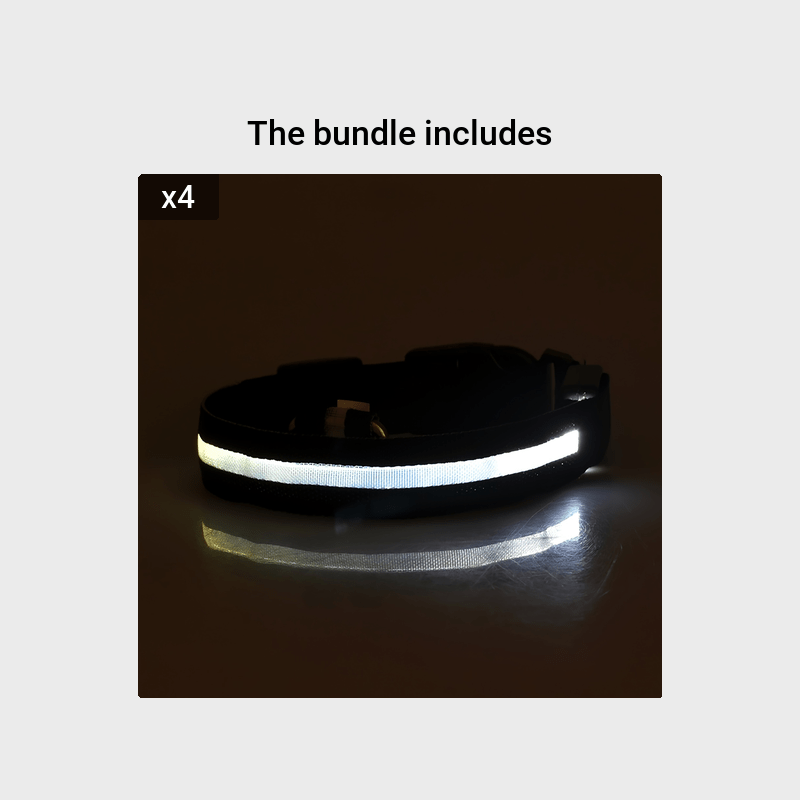 Collare Luminoso Regolabile per Cani - Collare Fluorescente a Righe per la Sicurezza Notturna e Passeggiate al Buio