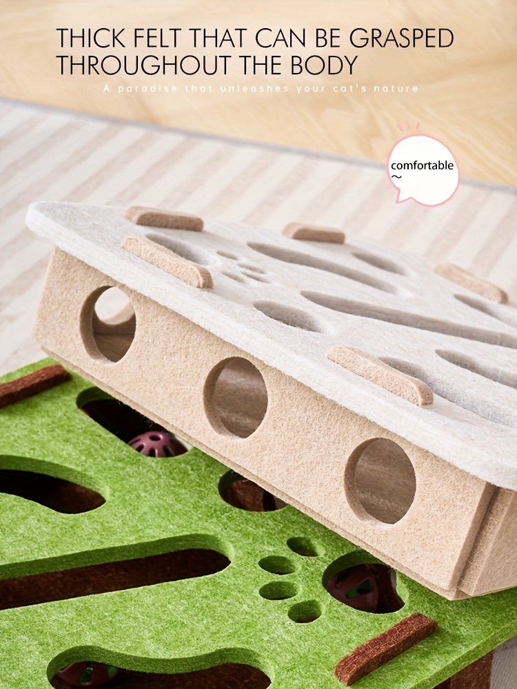 Labirinto Interattivo per Gatti con Tiragraffi e 10 Giochi Puzzle