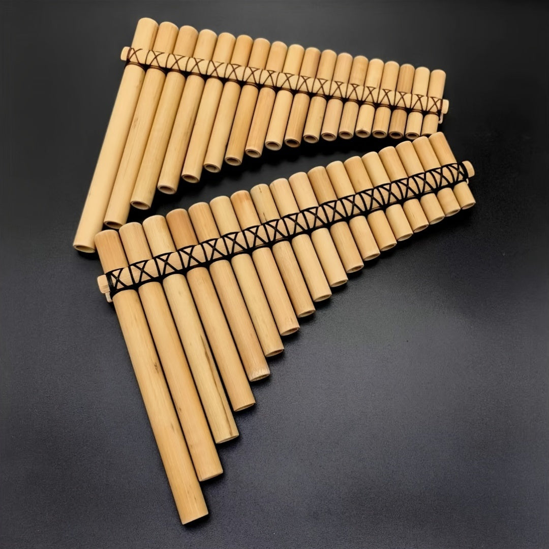 Flauto di Pan Artigianale in Bambù Naturale Sudamericano, Tonalità Sol, 18 Canne