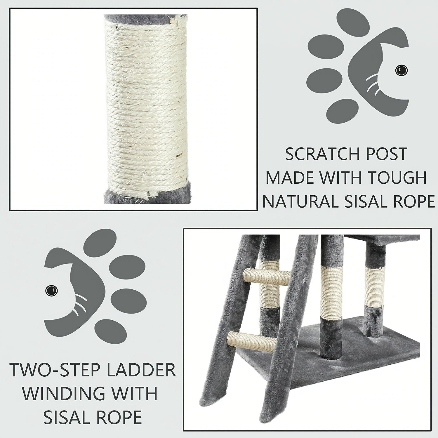 Torre Tiragraffi Multi-Livello 140cm - Centro Attività per Gatti