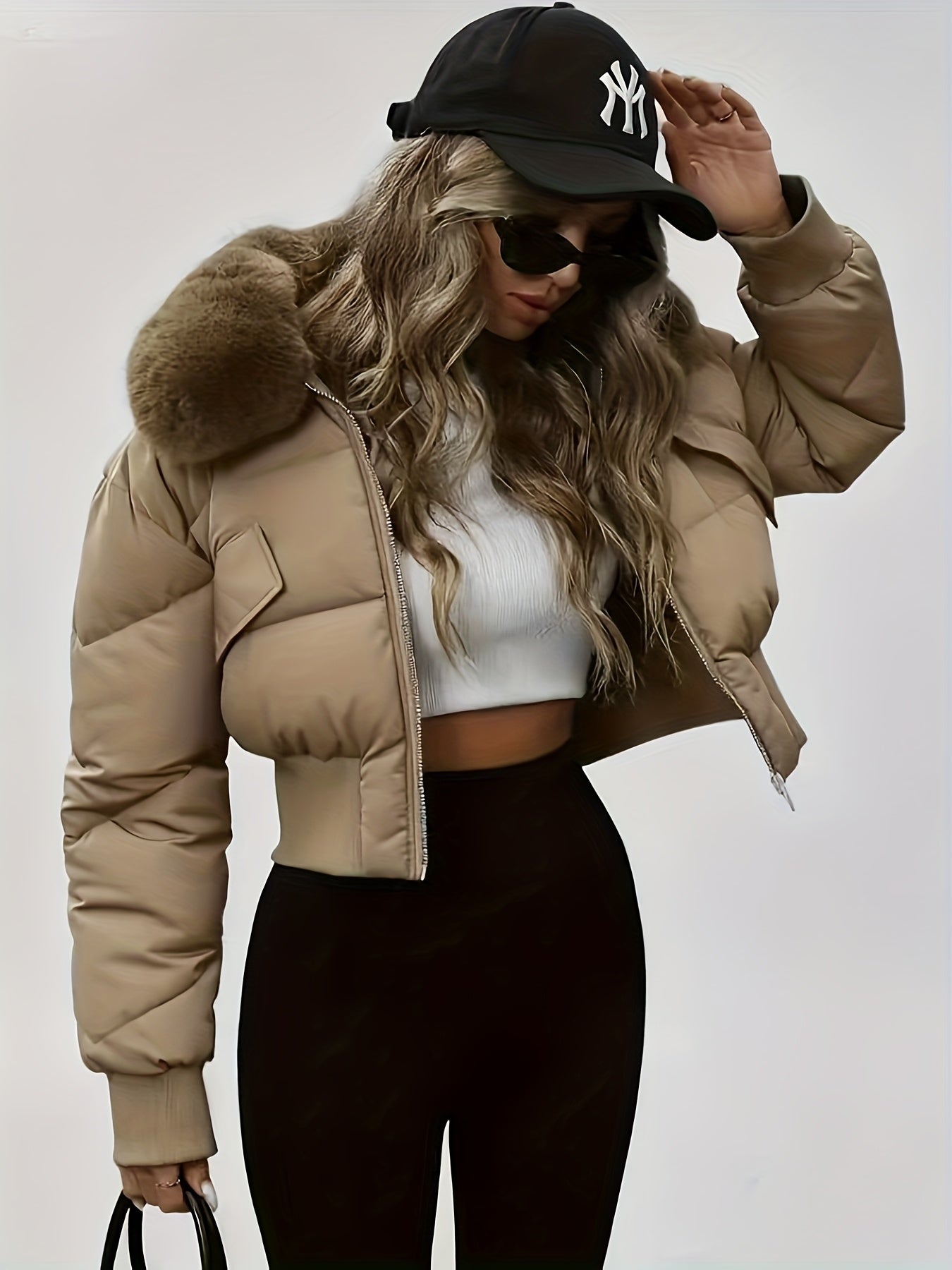 Piumino Donna Ispirazione Medio-Orientale con Collo Foderato e Tasche - Cappotto Invernale Imbottito, Lavabile in Lavatrice, Lunghezza Corta, Elegante Capospalla