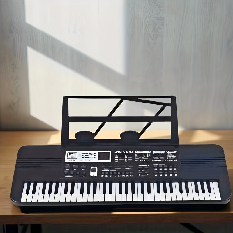 Tastiera Elettronica Portatile 61 Tasti, 6 Canzoni Demo, 16 Voci, 10 Ritmi, 8 Strumenti a Percussione, 2 Funzioni di Apprendimento, Controllo Effetti Sonori, Accordi, Volume e Tempo, Display Digitale