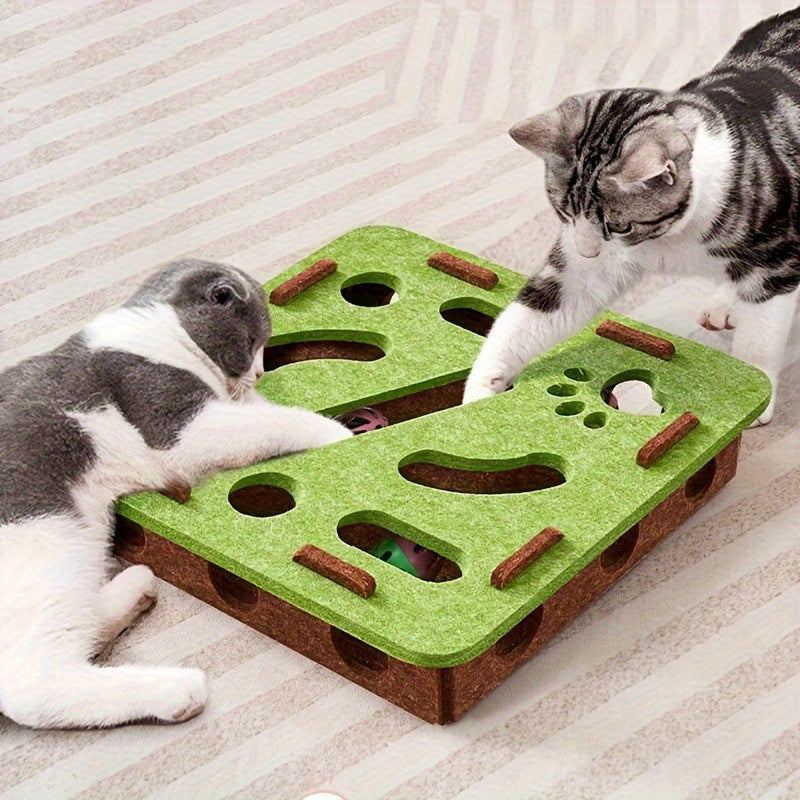 Labirinto Interattivo per Gatti con Tiragraffi e 10 Giochi Puzzle
