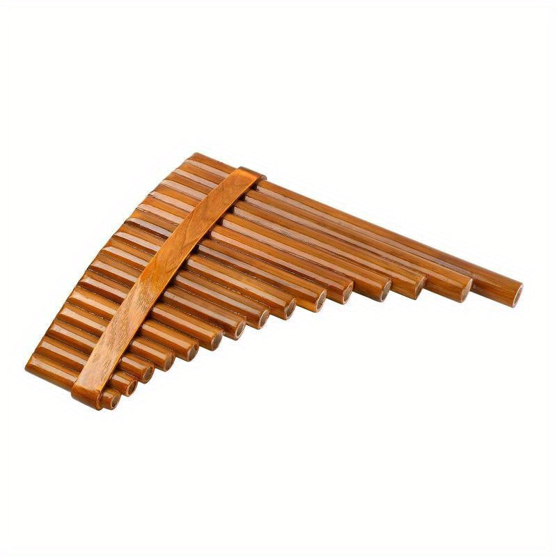 Flauto di Pan in Bambù Muspor 15 Canne - Strumento Musicale a Fiato Accordabile in Sol, Stile Cinese Antara con Custodia, Kit Completo con Asta di Pulizia (Strumento Musicale Portatile)