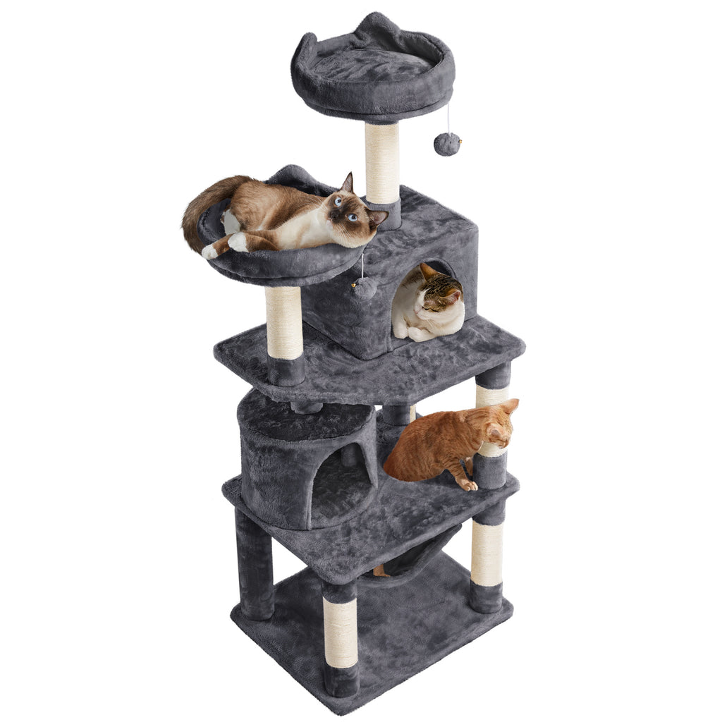 Albero per Gatti Multi-Livello 158cm | Tiragraffi con Amache e Piattaforme | Costoffs