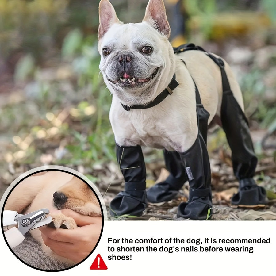 Scarpette Impermeabili per Cani con Cinghie Regolabili - Scarpe 4 Stagioni Antiscivolo Fodera Calda Riflettenti Lavabili Poliestere per Tutte le Taglie