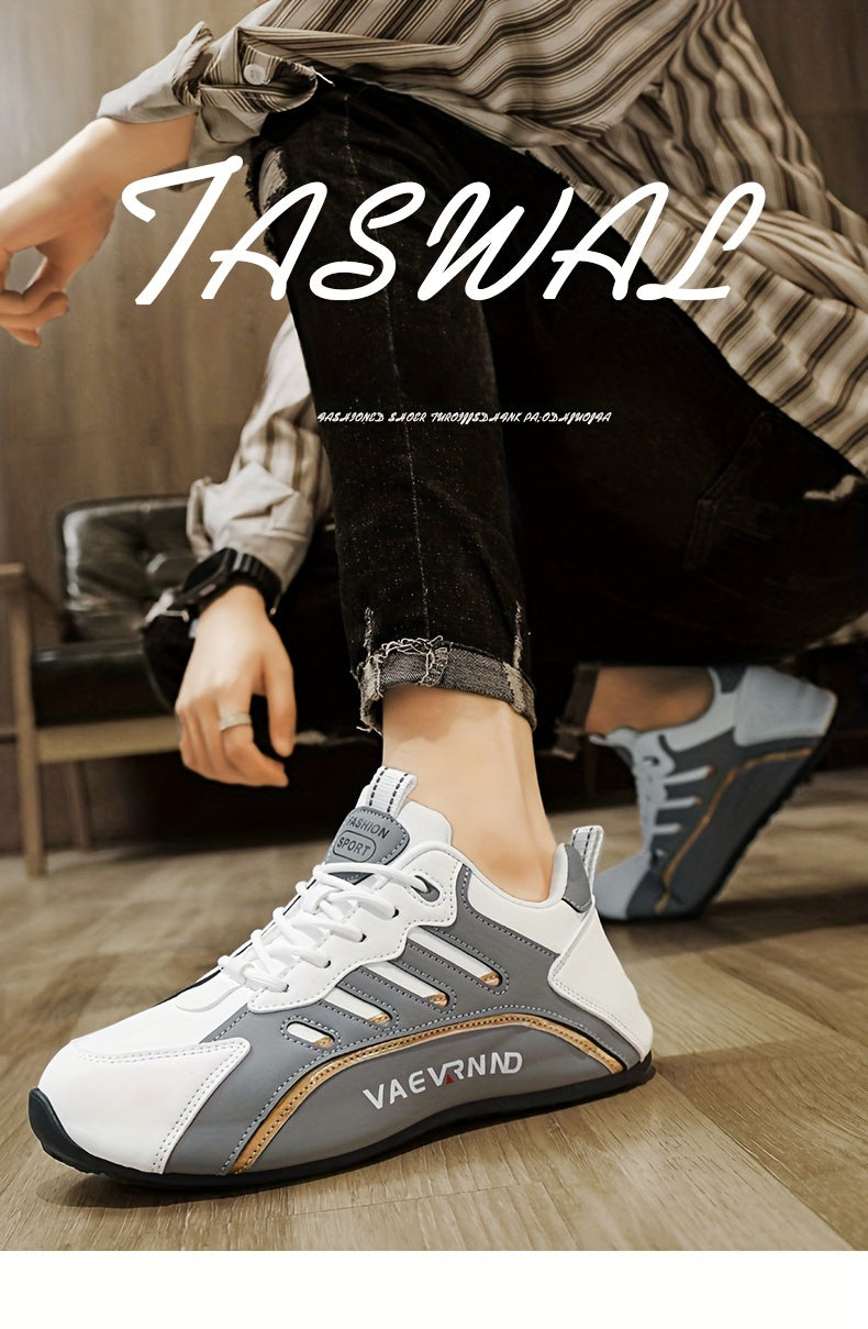 Sneakers Casual Basse Uomo & Donna - Scarpe in Tessuto Traspirante con Lacci, Colorazione Bianca e Nera con Accenti Verdi - Calzature Versatili per Tutte le Stagioni, Stile Sportivo e Moderno