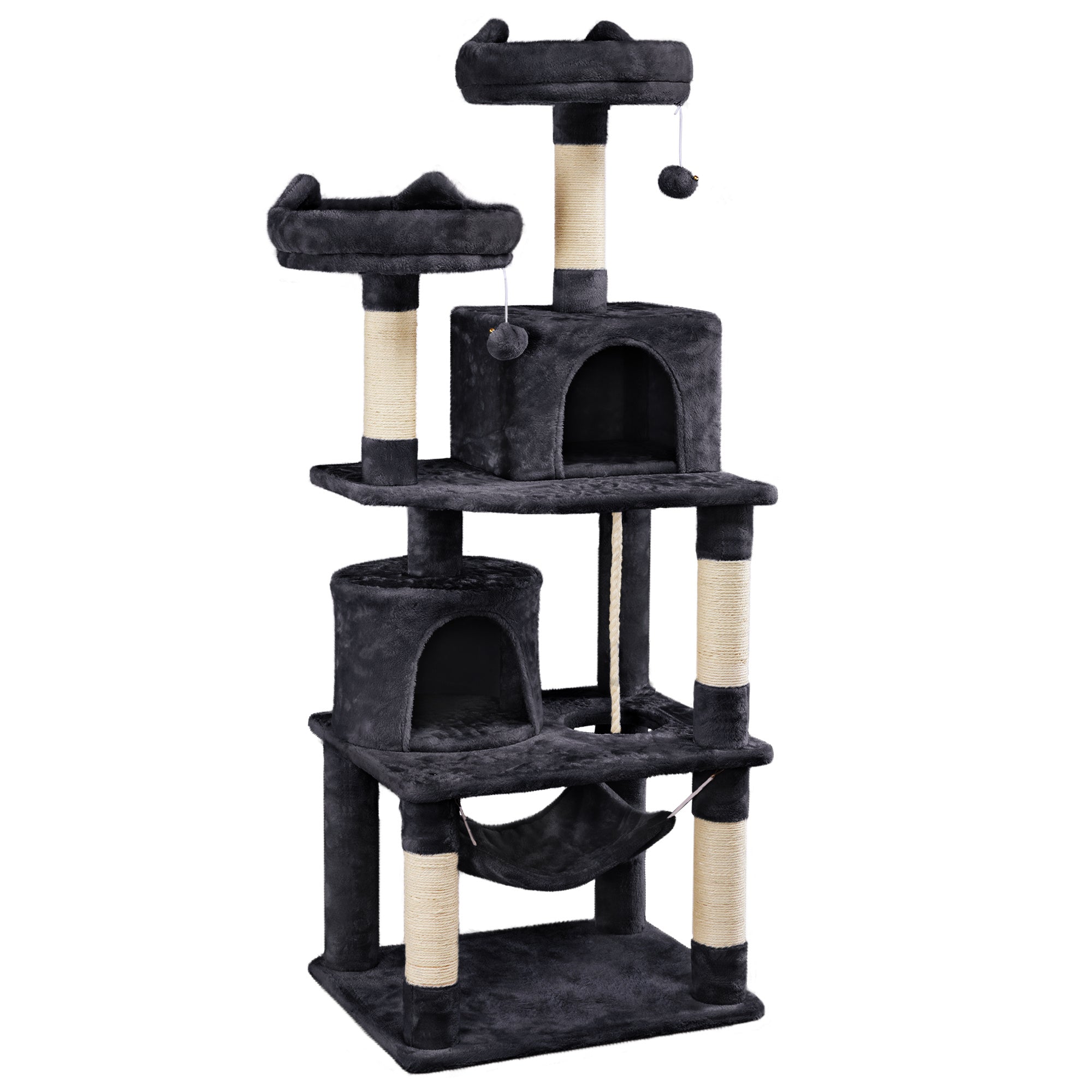 Albero per Gatti Multi-Livello 158cm | Tiragraffi con Amache e Piattaforme | Costoffs