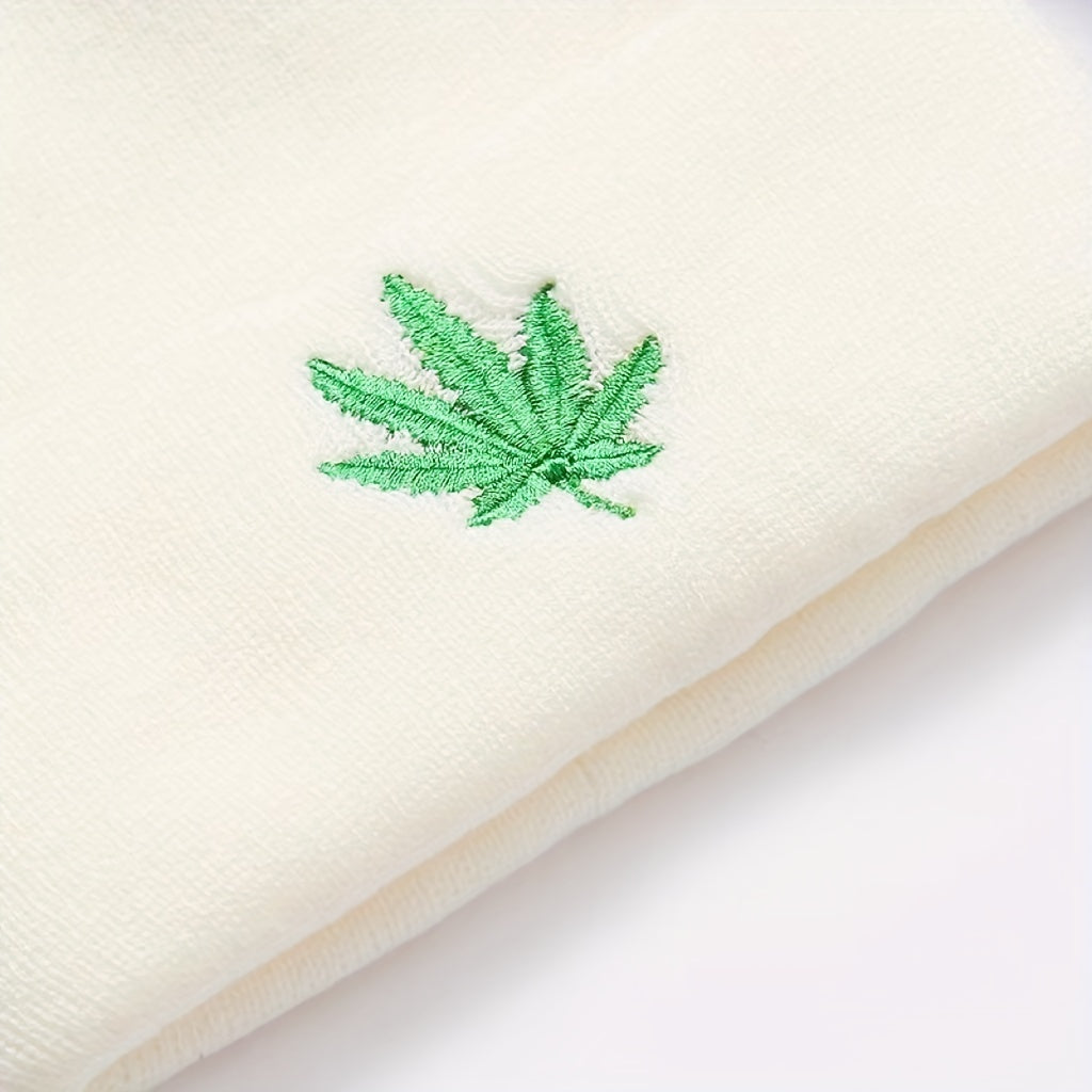 Berretto Maglia Ricamo Foglia Hip Hop Unisex