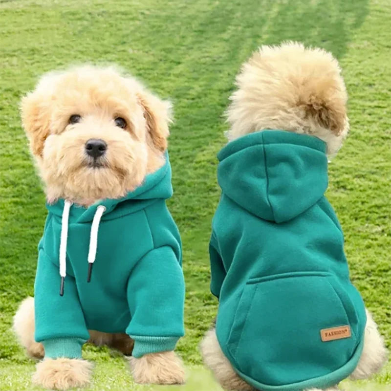 Felpa Cappuccio Cani Piccoli Medi, Gilet Outdoor Caldo Fleece Bulldog Husky Cuccioli Gatti