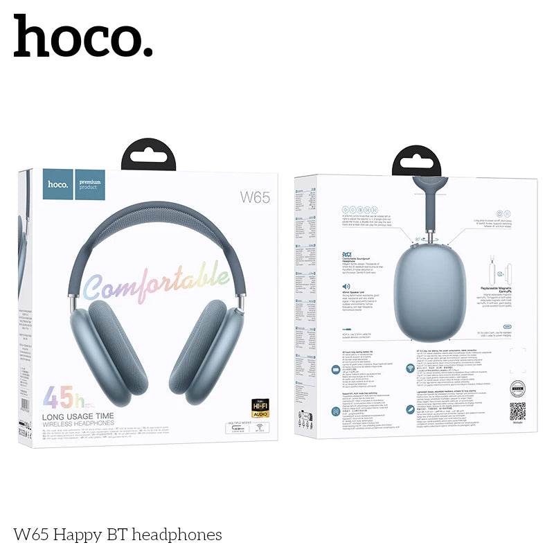 Cuffie Bluetooth HOCO W65 5.4 Over-Ear - HiFi Audio, Sport Gaming, Microfono, 45h Autonomia