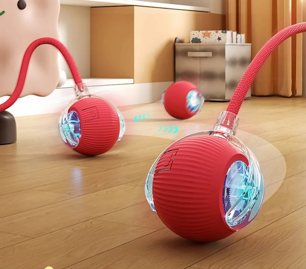 Palla Interattiva Smart per Gatti - Rotolamento Automatico Ricaricabile, Coda Finta, Addestramento Cani Gatti Simula Topo