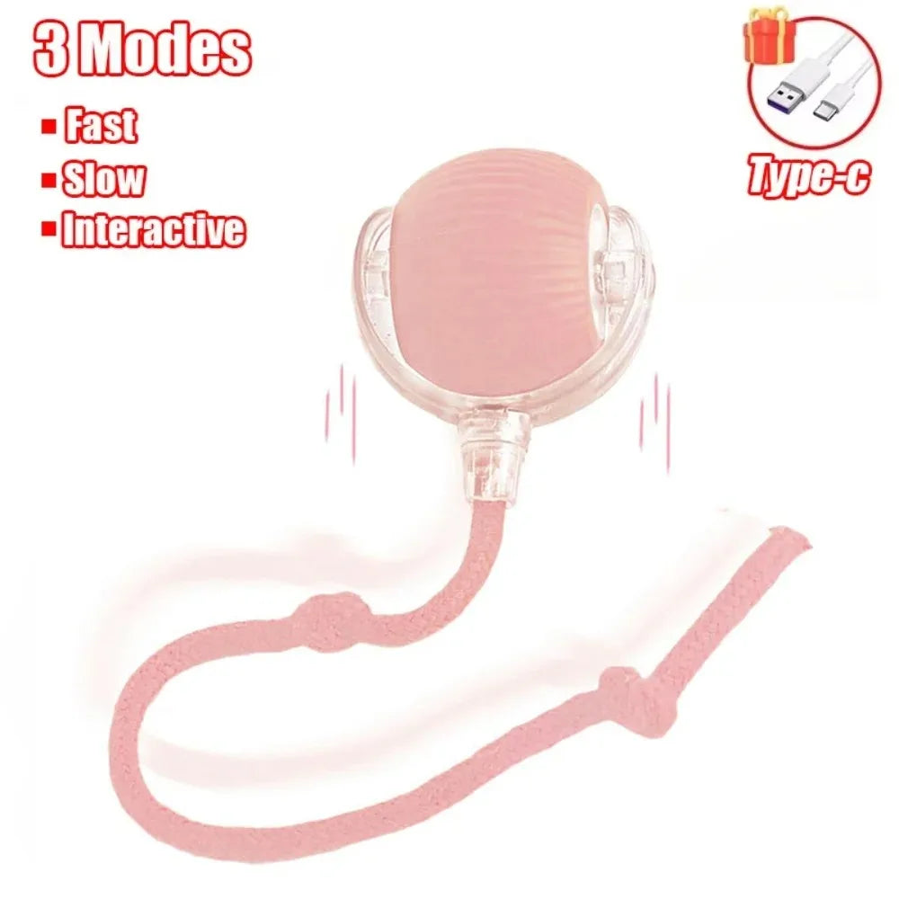 Palla Interattiva Smart per Gatti - Rotolamento Automatico Ricaricabile, Coda Finta, Addestramento Cani Gatti Simula Topo