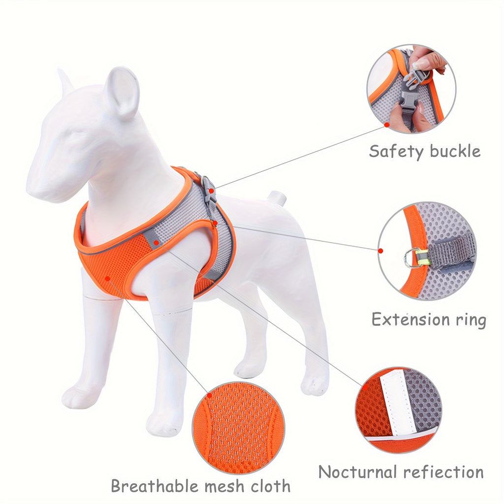 Pettorina Comoda e Sicura per Animali - Gilet Mesh Morbido Cani Gatti con Striscia Riflettente per Cani Piccoli