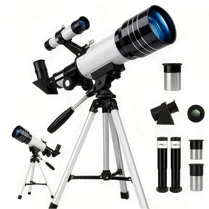 Telescopio Astronomico 150X, Apertura 70mm per Adulti - Perfetto per Campeggio, Osservazione Naturalistica, Educazione ed Esplorazione - Il Miglior Telescopio per Principianti, Regalo Ideale per Uomini e Famiglia
