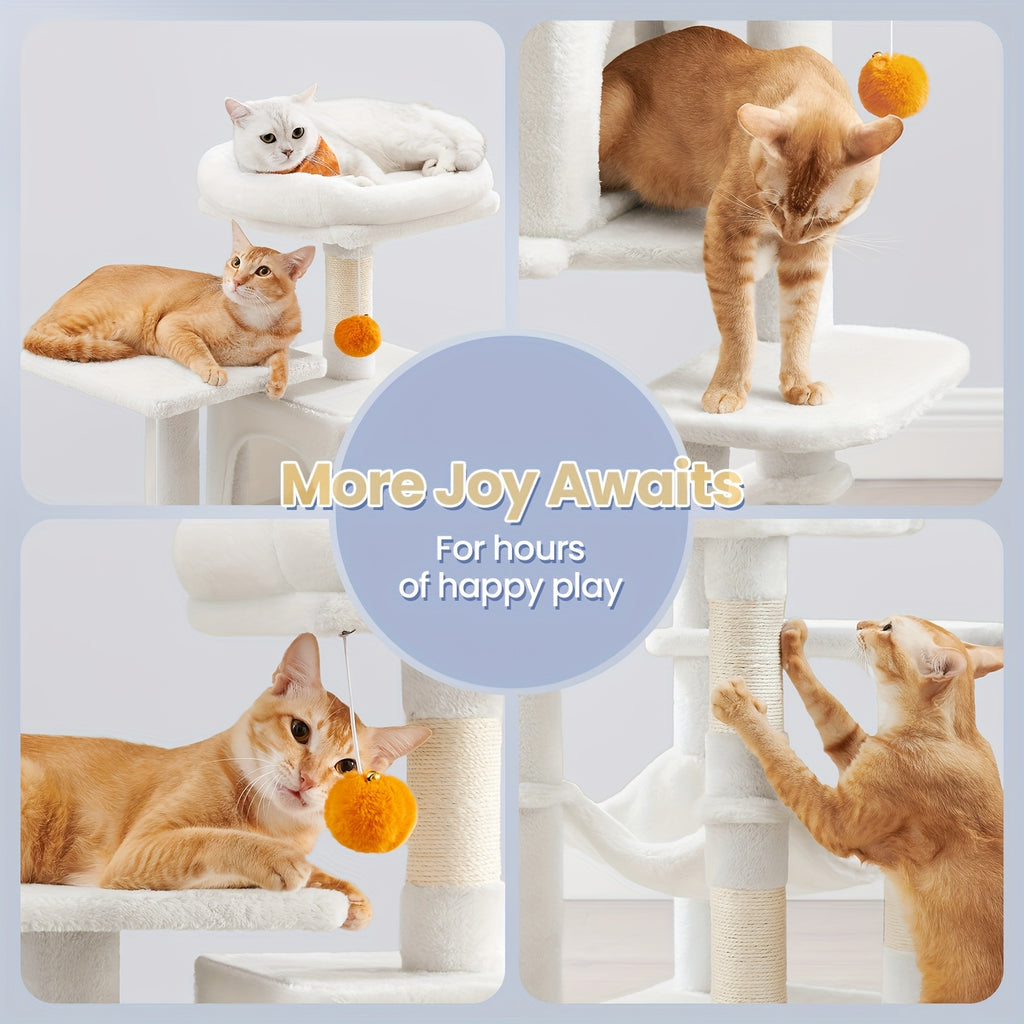 Albero per Gatti Feandrea Multi-Livello | Tiragraffi, Amaca e Grotta