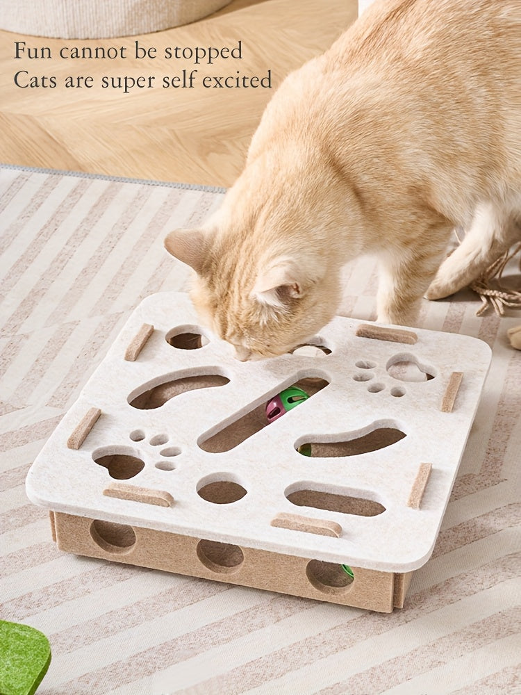 Labirinto Interattivo per Gatti con Tiragraffi e 10 Giochi Puzzle