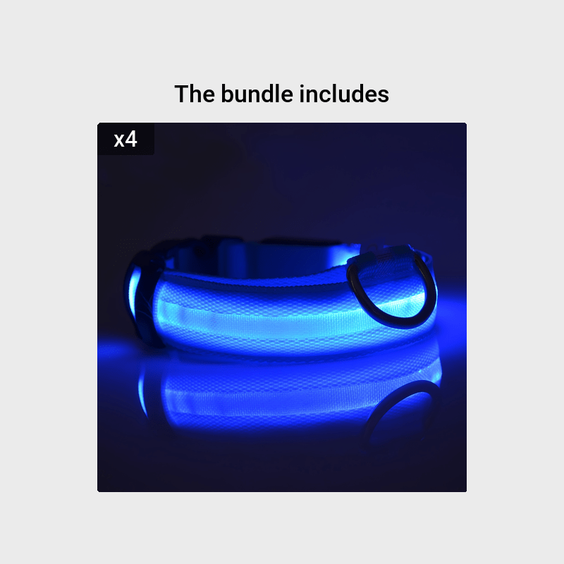Collare Luminoso Regolabile per Cani - Collare Fluorescente a Righe per la Sicurezza Notturna e Passeggiate al Buio
