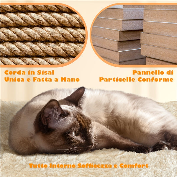 Albero per Gatti Multi-Livello 158cm | Tiragraffi con Amache e Piattaforme | Costoffs