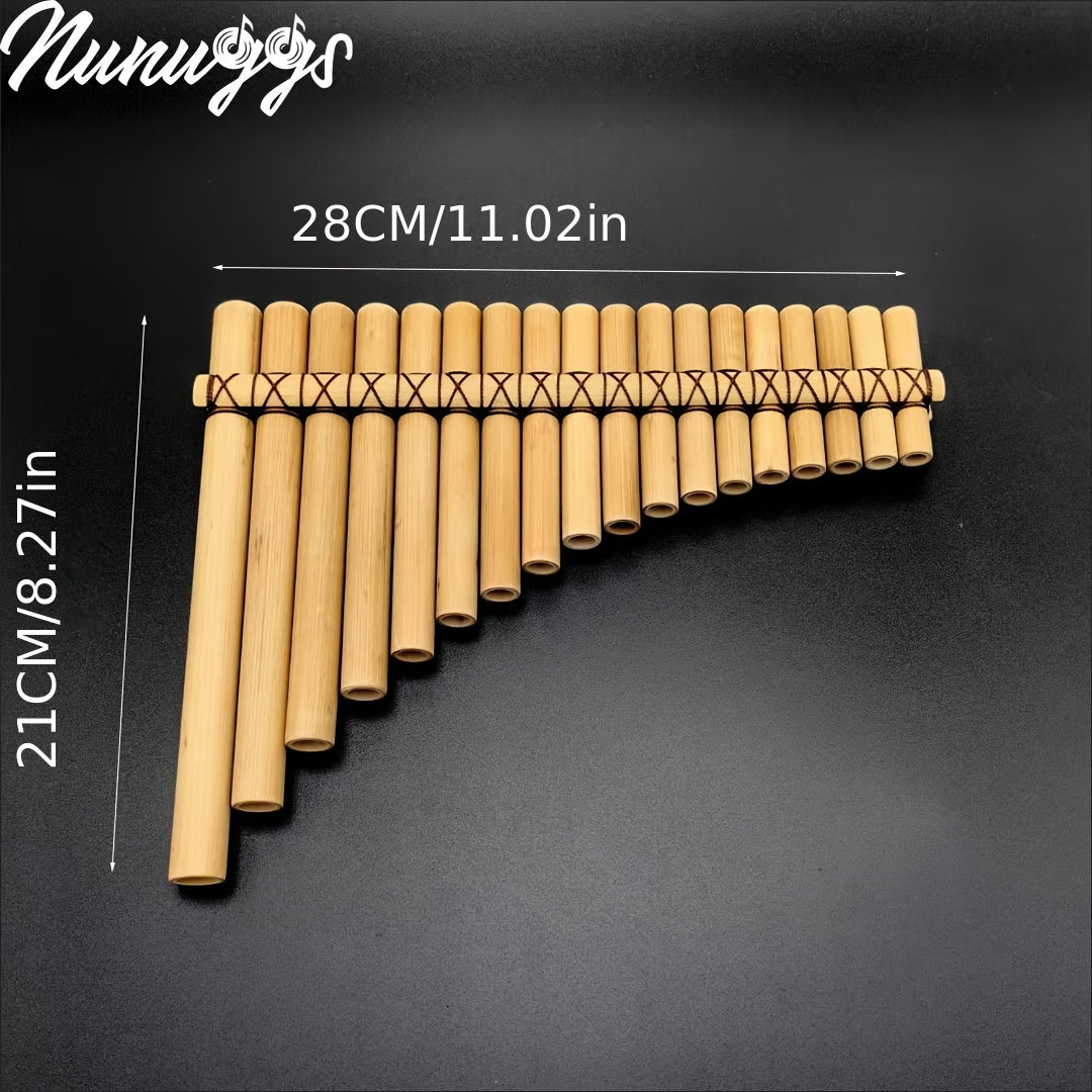 Flauto di Pan Artigianale in Bambù Naturale Sudamericano, Tonalità Sol, 18 Canne