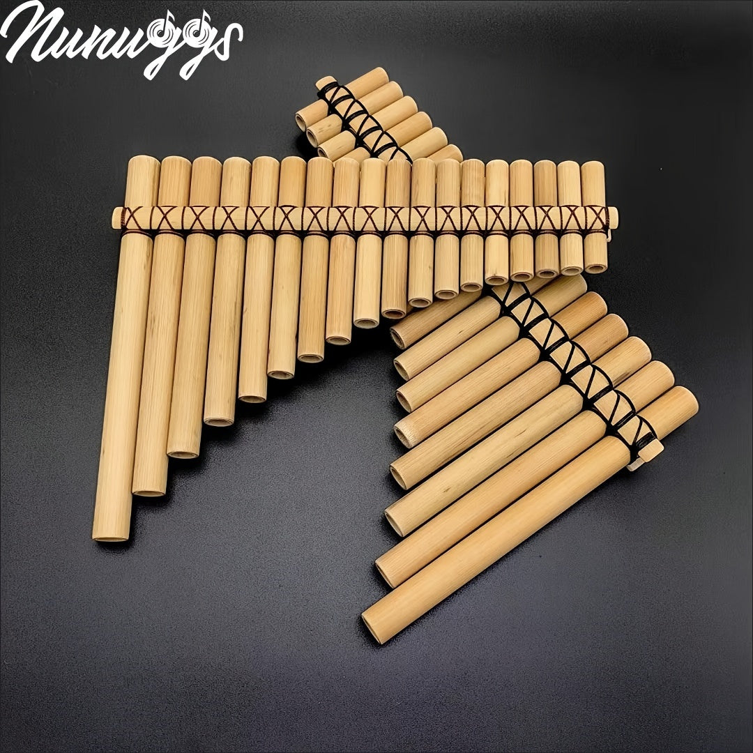 Flauto di Pan Artigianale in Bambù Naturale Sudamericano, Tonalità Sol, 18 Canne