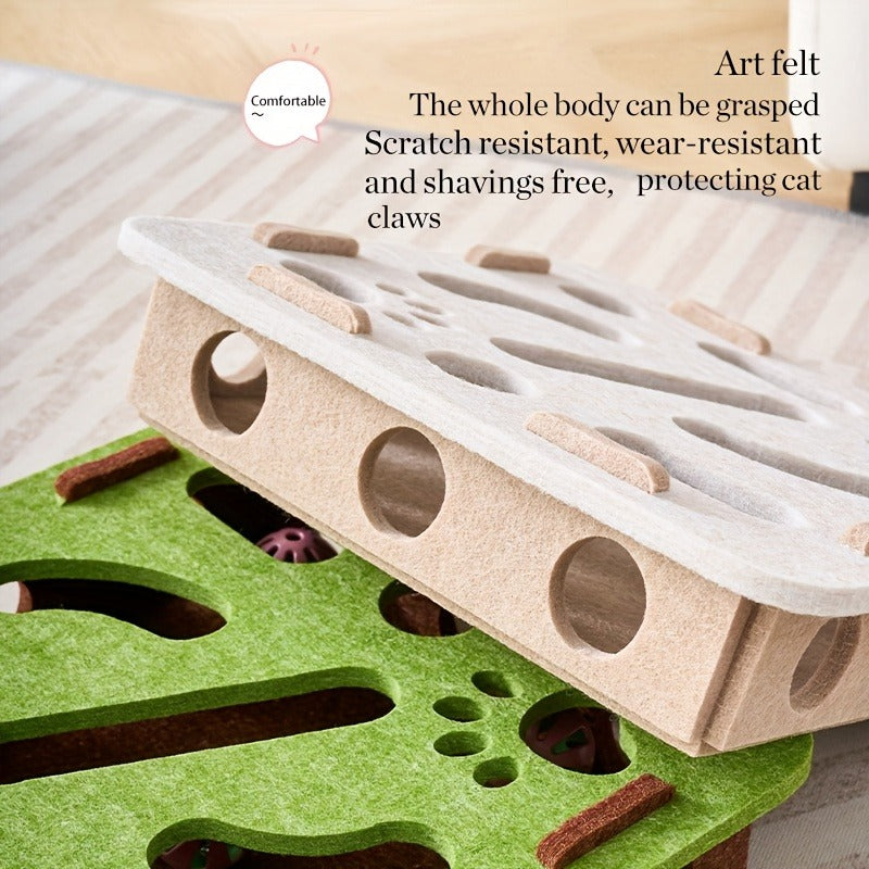 Labirinto Interattivo per Gatti con Tiragraffi e 10 Giochi Puzzle