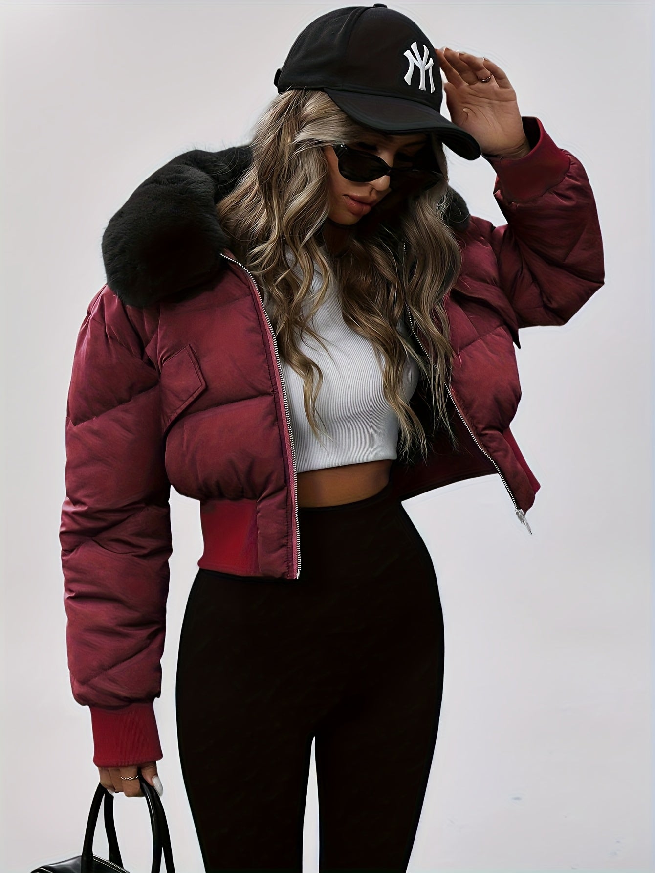 Piumino Donna Ispirazione Medio-Orientale con Collo Foderato e Tasche - Cappotto Invernale Imbottito, Lavabile in Lavatrice, Lunghezza Corta, Elegante Capospalla