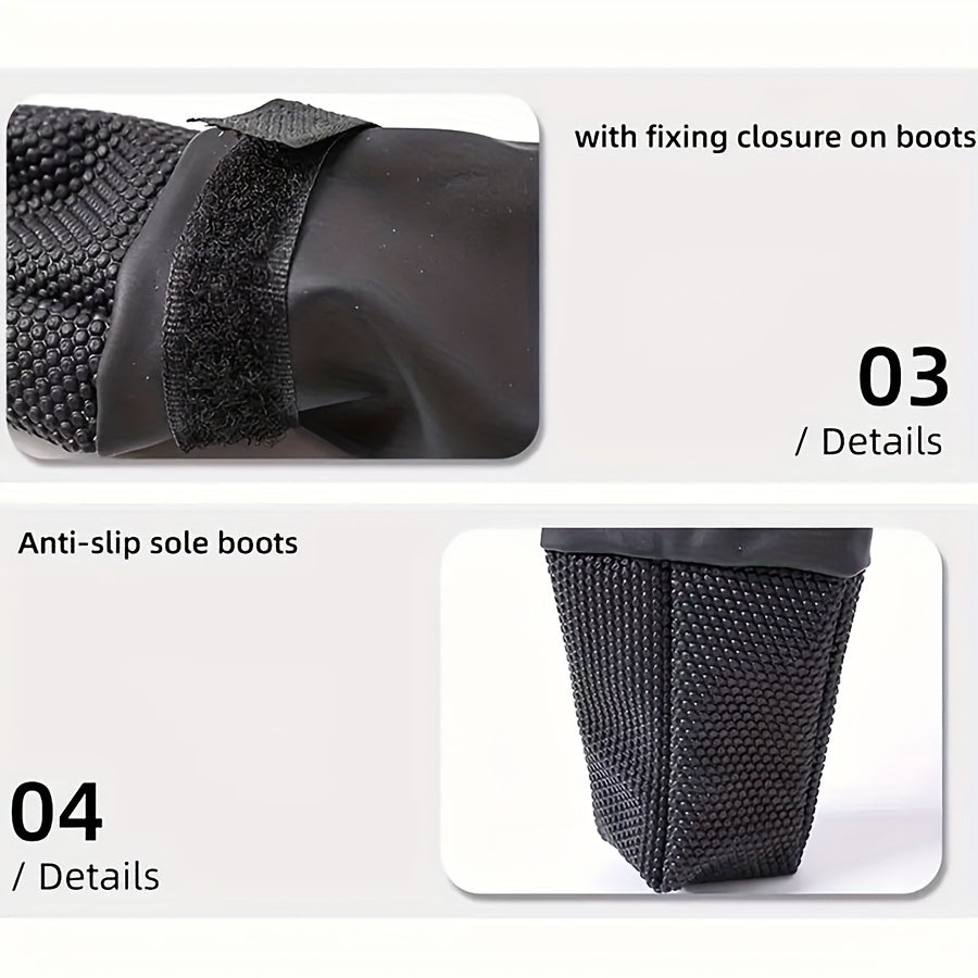 Scarpette Impermeabili per Cani con Cinghie Regolabili - Scarpe 4 Stagioni Antiscivolo Fodera Calda Riflettenti Lavabili Poliestere per Tutte le Taglie