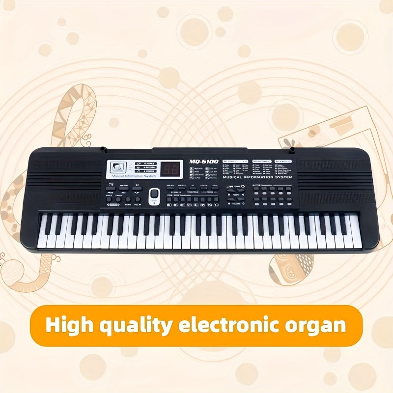 Tastiera Elettronica Portatile 61 Tasti, 6 Canzoni Demo, 16 Voci, 10 Ritmi, 8 Strumenti a Percussione, 2 Funzioni di Apprendimento, Controllo Effetti Sonori, Accordi, Volume e Tempo, Display Digitale